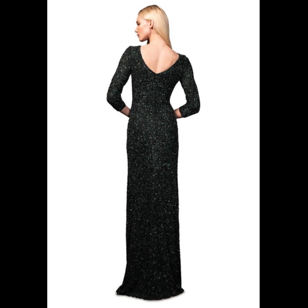 NWT Theia black sequin mermaid gown - Picture 2 of 8